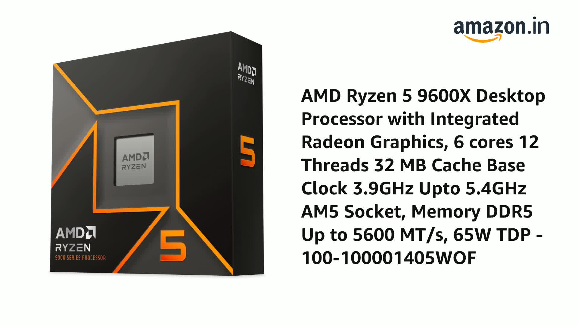 Amazon.in: Buy AMD Ryzen 5 9600X Desktop Processor with
